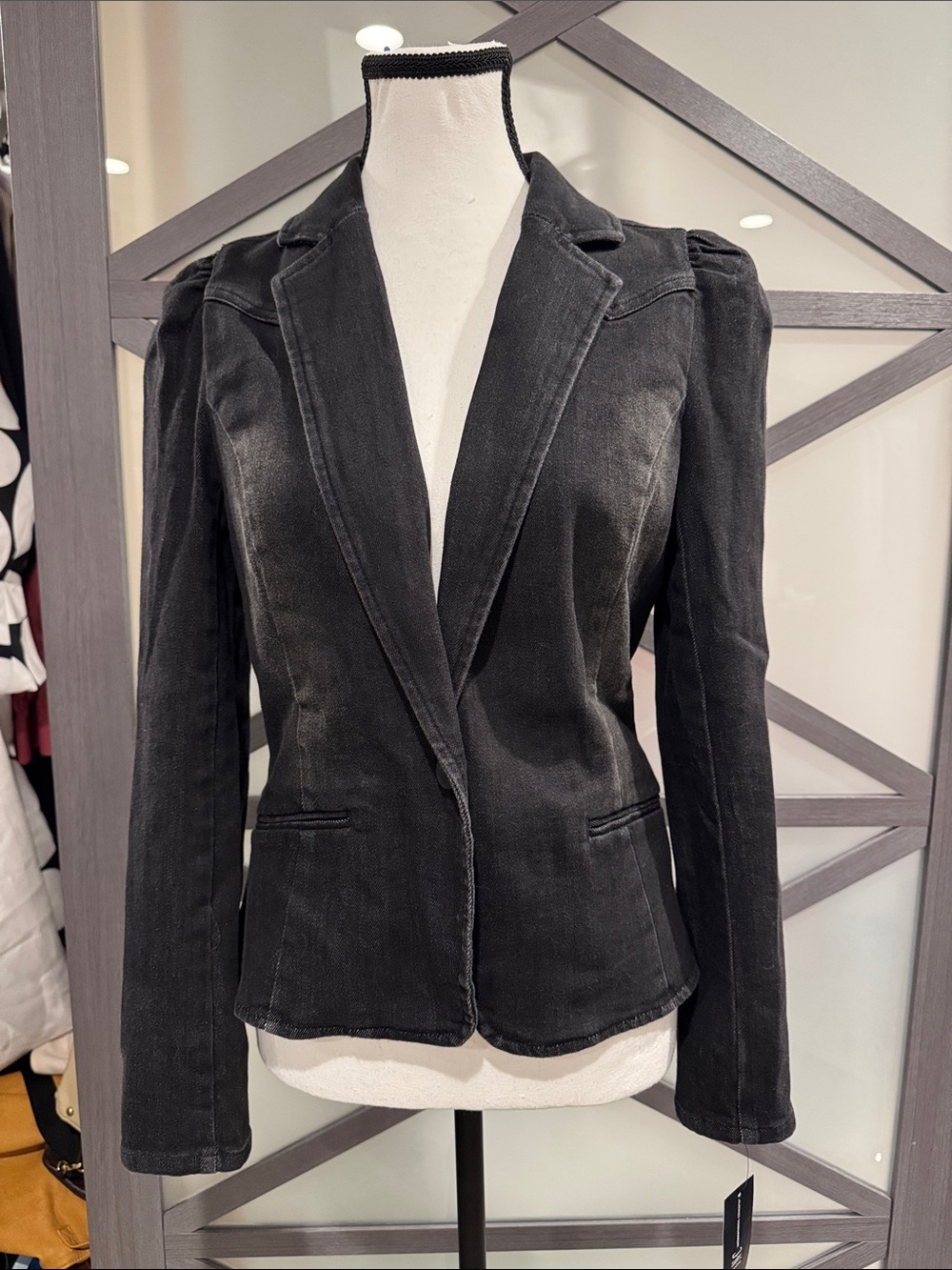 INC. Black Women's Tailored Puff Sleeve Blazer Small NWT